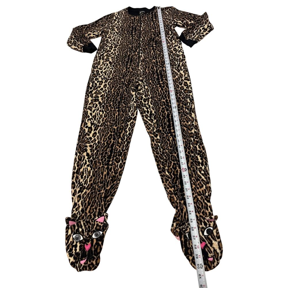Nick & Nora Women’s Small Leopard Print One Piece  Footed Pajamas Sleepwear - Picture 6 of 8
